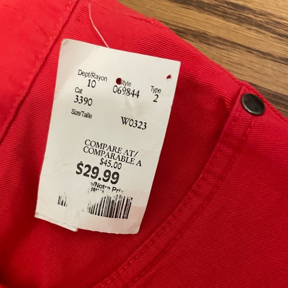 4/$25 red Zara button fly pants - Picture 5 of 5